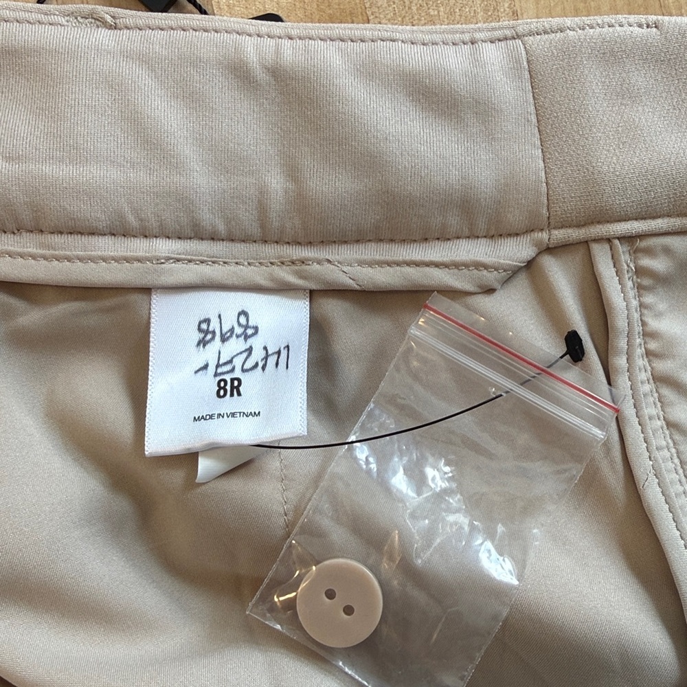 NWT Express Editor Mid-Rise Boot Cut Beige Woven Career Dress Pant Trouser, 8 - Picture 9 of 10